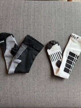 Black and White Athletic Compression Socks Pair